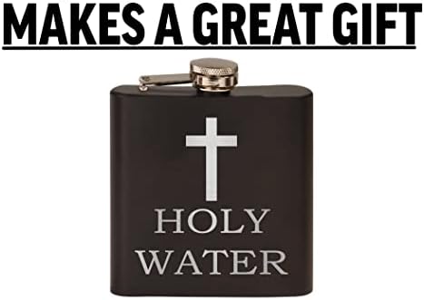 Funny Holy Holy Water od nehrđajućeg čelika Hip tikvica Premium mat crna čini veliki poklon za njega tata Otac Gag šala poklon
