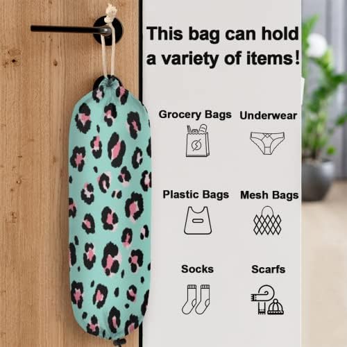 Držač plastične torbe viseći Leopardi Print Pink životinjska koža torba za namirnice Organizator