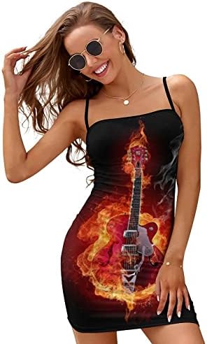 BAIKUTOUAN vatrena električna gitara ženska Mini haljina seksi Bodycon bez leđa klupska Odjeća