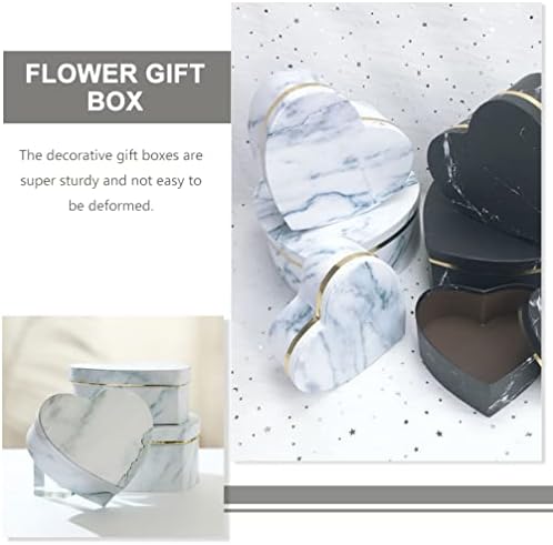 Zerodeko 3 kom cvetne kutije u obliku srca mramorne cvjetne poklon kutije poklon aranžmani sa poklopcima za Dan
