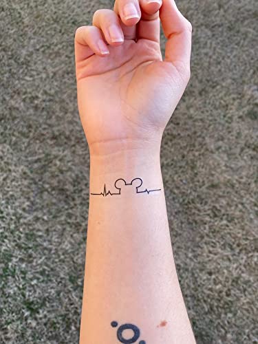 Miš srce za srce privremena tetovaža L Mouse Privremena tetovaža | Miš otkucaj srca