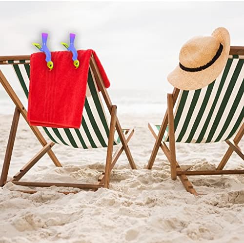 2 pakovanje paparskih ručnika za plažu, prenosivi držač ručnika, Sigurni kopči za stolice na plaži