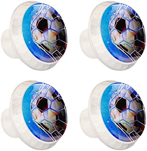 Lagerery komoda dugmad Sportska fudbalska fioka dugmad kristalno staklo dugmad 4kom okrugla dugmad dizajnirana
