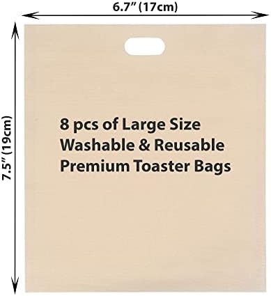 A5 Neprianjajuće torbe za toster za višekratnu upotrebu [Set 8, velikih dimenzija] BPA & Premium