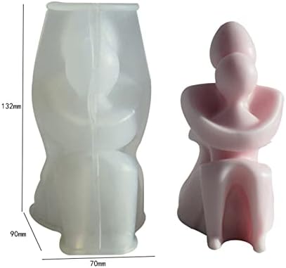 Xidmold Sažetak Majka Holding Child Candle Kalup, 3D sažetak Sažetak Human Body Silikonski kalup za soja voštane