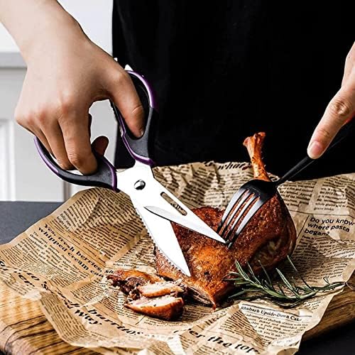 Aknhd kuhinjske škare kuhinjske škare, čvrsta izdržljiva oštrica, višenamjenske škare od nehrđajućeg čelika za piletinu, ribu, meso, bilje, roštilj