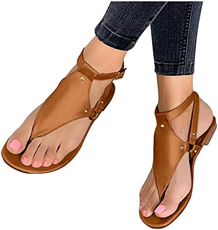Sandale za žene, ženska pletena kanta za gležnjevi gladijatorski remen flop sandale casual peep toe