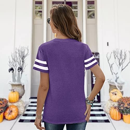 Anbech Women Halloween Graphic Basic Witch T-majice Funny Hocus Pocus Casual Tops Tee