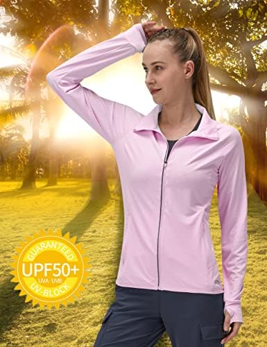 Ženska upf 50+ UV zaštitna odjeća za zaštitu od sunca s dugim rukavima Atletičke planinarske košulje Lagani SPF Zip uz vanjska jakna