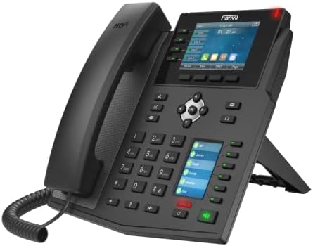 Fanvil X5U High-End VoIP telefon, 3.5-inčni ekran u boji, 2.4-inčni bočni ekran u boji za DSS ključeve. 16 SIP linija, Gigabit Ethernet sa dva porta, Adapter za struju nije uključen
