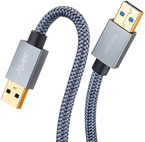 USB na USB 3.0 a muški na muški kabl 1 ft, Faodzc USB a na kabl najlon pletenica USB muški na muški kabl