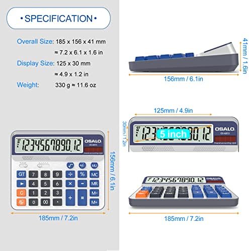 Kalkulator desktopa EXTRA SELET 5IN LCD displej 12-znamenkasti divijski računovodstveni računovodstvo velikog