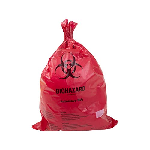 United Scientific™ kese za Biohazard otpad, 12 X 18, 9 litara, kese bez curenja - simbol Biohazarda za sigurno odlaganje zaraznog otpada. Odlično za laboratorijske kontejnere, briseve, jastučiće, rukavice