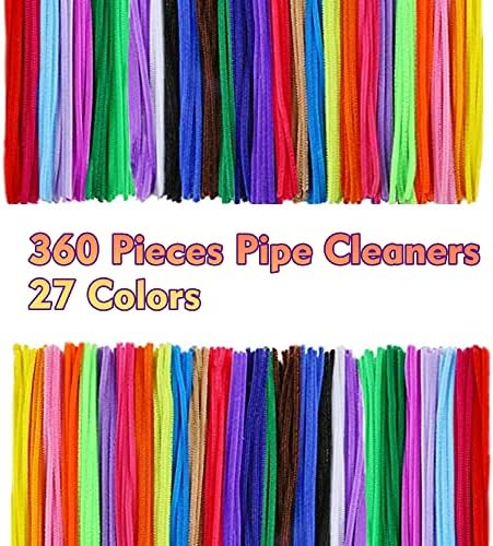 Lydia's Deal 360 komada Cleaners cijevi 27 boja Chenille stamps za DIY umjetničke i kreativne izrade, dječji