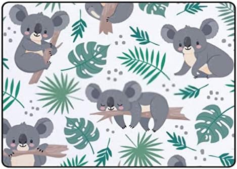 Puzeći zatvoreni tepih za igru Koalas slatki medvjedi Tropski listovi za dnevni boravak spavaća