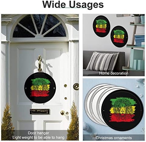 Nudquio Reggae-Rastafarian Flag Lav okrugli zid Viseći sliku Fotografija Zbit Iron Slikanje za kućni offcce