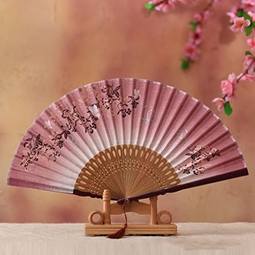 Chdhaltd Vintage svileni sklopivi ventilator, kineski stil bambusov ručni sklopivi ventilator za ukrašavanje