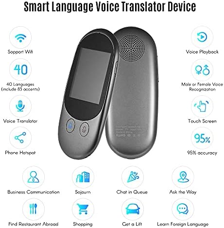 ZCMEB Smart Voice Translator Device 40 jezici 2.4 Inch Touchscreen punjivi F1A sa kamerom