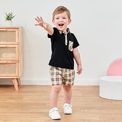 Wesidom odjeća za dječake za malu djecu 2-5T odjeća za ljetne dječake Ležerna kratka rukava majica dinosaurusi