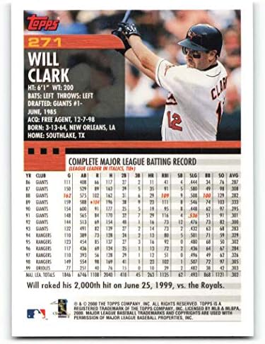 2000 topps # 271 Clark NM-MT Baltimore Orioles Baseball