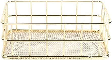 Korpa za skladištenje, Zlatna gvozdena korpa za skladištenje žičanih mrežastih korpi Organizator ostava kante korpe multifunkcionalni stoni Organizator