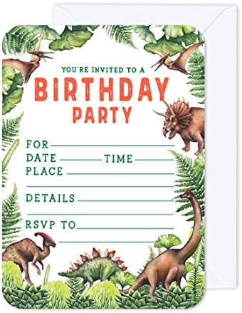 Kolekcija rođendana dinosaurusa Andaz Press, prazne pozivnice za rođendan s kovertama, Dino Dječija