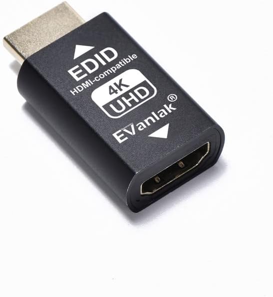 EVANLAK HDMI EDID EMULATOR Passthrough Terracrtion Premium aluminij Eliminisan emulatorski adapter Rad sa Mac Thunderbolt u HDMI prekidače / Extender / AV prijemnik / Video razdjelnike 1080-3840x2160 @ 60h