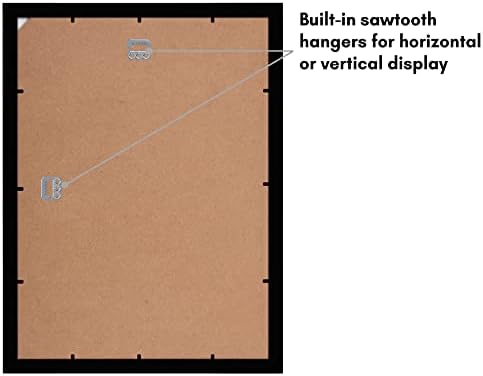 AmericanFlat 12x16 okvir za slike u crnom - kompozitno drvo sa staklo otporno na otporno na razbijanje - prikazuje 8x12 sa prostirkom ili 12x16 bez prostirke - vodoravni i vertikalni formati za zid - 4 pakovanja