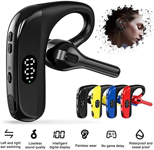 XUNION Single Ear slušalice sa MIC Bluetooth 5.2 Slušalice LED displej Vodootporni slušali bežični handsfree