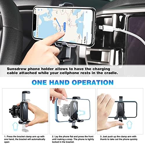 Sunddrew Custom Fit za držač telefona Jeep Renegade 2015-2023 Zračni nosač mobitela Handsfree debela