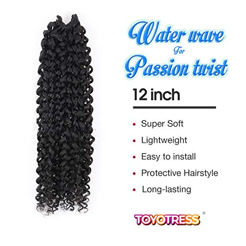 Passion Twist Hair 12 Inch 7 Paketa Passion Twist Crochet Hair Water Wave Crochet Hair Za Crne Žene Koje Pletu Kosu Za Butterfly Locs Sintetičko Pletenje Ekstenzija Za Kosu