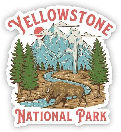 GT grafika Express Yellowstone Nacionalni park - 3-u vinil naljepnica - za automatsko prenosnog računala Telefon za vodu - vodootporan naljepnica, 3in