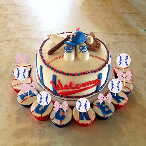 24 kom loptice ili mašne Cupcake Toppers Glitter pol otkrivaju Cupcake Picks za dječaka ili djevojčicu tema Baby Shower Boys Djevojke Rođendanska zabava torta dekoracije zalihe
