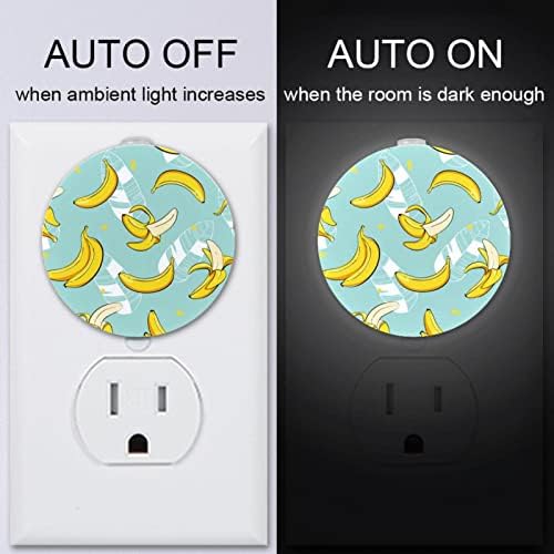2 paketa Plug-in Nightlight LED Night Light Banana Summer sa senzorom od sumraka do zore za dečiju sobu, dečiju