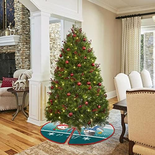 48 inča Xmas suknje neka snijeg seoski kuća stablo ukrase božićni snjegović porodica zimi sa Snowflakeom