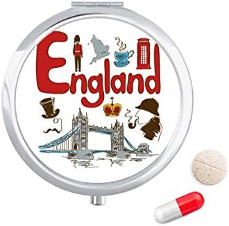 Engleska Nacionalni Simbol Orijentir Uzorak Futrola Za Pilule Džepna Kutija Za Skladištenje