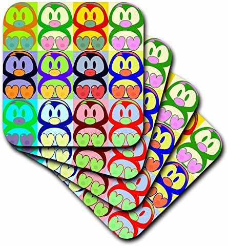 3dRose CST_8061_4 Cartoon Penguin Pop Art - keramički podmetači za pločice, Set od 8 komada