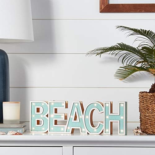 Obalni zidni dekor, LED svjetlosni znak plaže, dekor na plaži, kupaonica, surf soba ili dekor za plažu, akva
