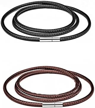 Pingyongchang kožna ogrlica kabl 24inch vodootporni pleteni vosak lanac za uže 2mm/3mm kožna ogrlica za