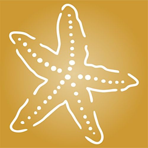 Šablon zvijezde, 6 x 6,5 inča - morski okean nautički morski obalni morski greben riblje šablone