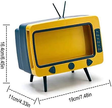 RTWAY retro TV kutija za tkivo multi za skladištenje, nosač telefona za mobitel za spavaću sobu, dom i ured