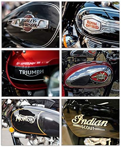 Blue River motocikl rezervoar za gorivo zidni umjetnički dekor štampa Harley Davidson, Norton,