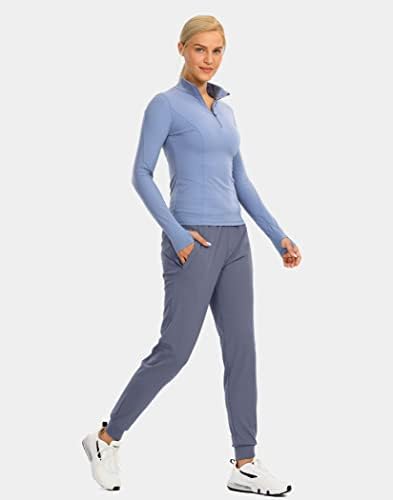 G postepene ženske Joggers pantalone sa džepovima sa zatvaračem sužene trenirke za trčanje za