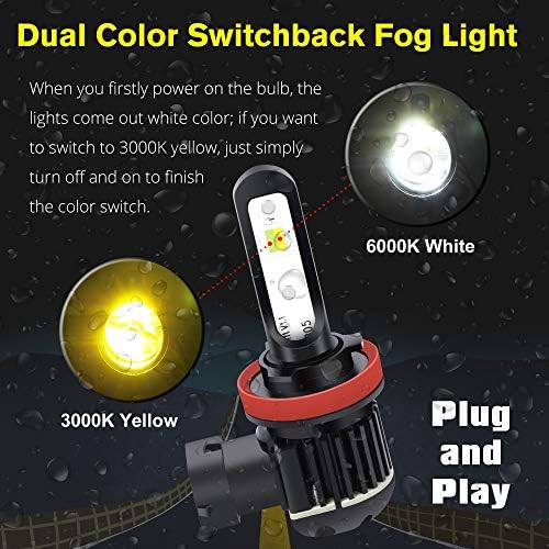 Alla rasvjeta H8 H11 Switchback LED svjetla za maglu, DRL žarulje 6000K Xenon White / 3000K