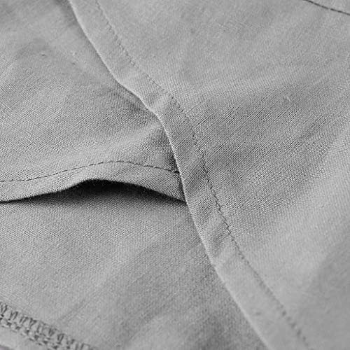 Burband Žene Ljetne vrećice pamučne posteljine obrezane radne pantalone Ležerne prilike za crtanje labave