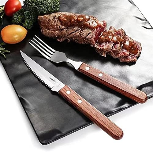Nož za odrezak od nerđajućeg čelika sa drvenom ručkom i viljuškom za Zapadni nož za hranu i viljuška