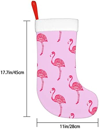 Austenstern Božićne čarape Pink Flamingo zajedno dvostrano kamin viseći čarape