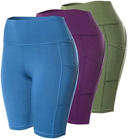 Valinna 3 pakovanja za žene Biker Workout Yoga Trčanje vježbanje visoki struk kompresijske kratke hlače sa džepovima
