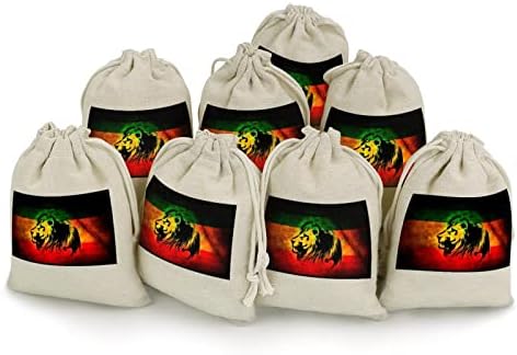 Afrička Zastava Lav Judah Rasta Rastafari Jamajka torbe za odlaganje vezica Candy poklon torbice za višekratnu upotrebu sklopivi i kompaktni višenamjenski džepni paket 8 kom