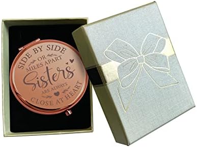 Ysunm Sister Gift - putna kompaktna Šminka ogledalo od ružičastog zlata rame uz rame ili miljama udaljene